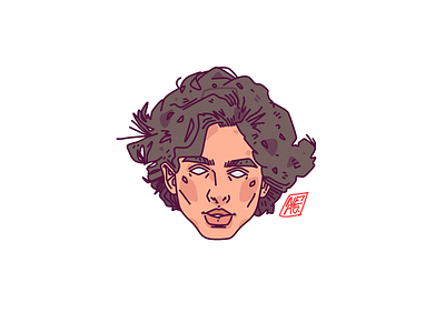 STICKER:Timothée Chalamet character character creation character design design digital art draw drawing dune illustration portrait portrait illustration sticker