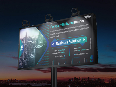 Corporate Blue Billboard Banner for business banner billboard blue branding corporate design graphic design illustration minimal stand vector