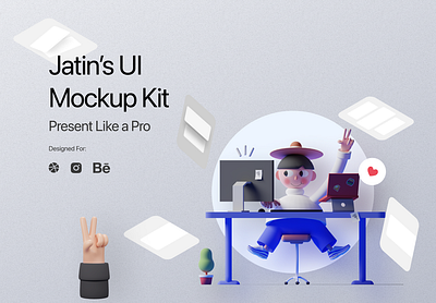 Jatin’s UI Mockup Kit. branding design figma graphic design gumroad mockup kit ui