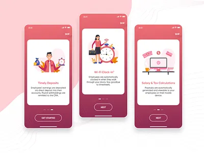 Office Clock-In App Design adventure time branding clock in app design graphic design mobile app design