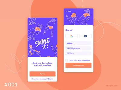 Daily Ui 001 - Sign up app branding dailyui dance design dribbbler figma graphic design interface procreate signup ui userinterface