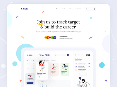 Skillo || Web Application Landing Page business color design landing page ui ui design uiux user interface design ux web web application web design web page web page design web page exploration webpage website