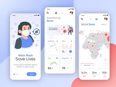 Covid Care App Design branding covid care app graphic design illustration mobile app design mobile design