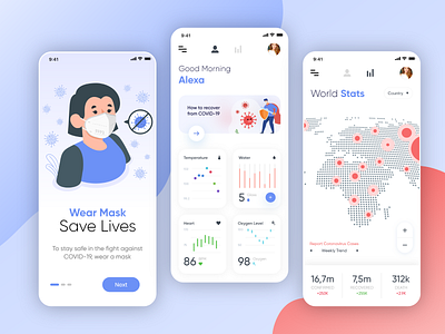 Covid Care App Design branding covid care app graphic design illustration mobile app design mobile design