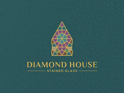 DIAMOND HOUSE STAIND GLASS 3d animation branding diamond graphic design logo motion graphics