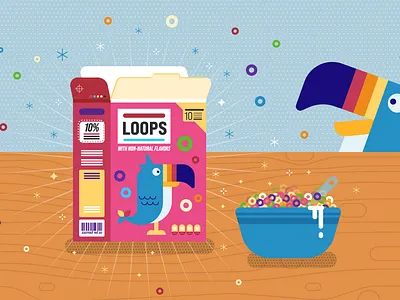 Loops bird breakfast cereal food healthyfood kelloggs loops milk toucan