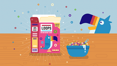 Loops bird breakfast cereal food healthyfood kelloggs loops milk toucan