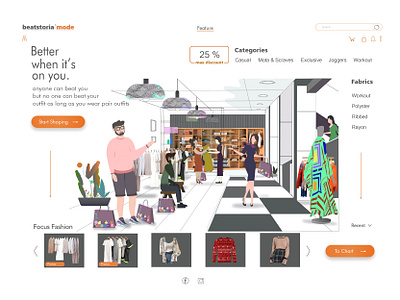 Amazing Illustration Store Online Themes For UI Design Fashion branding design fashionable graphicdesign illustration kixpandemix logo orangepalette outfit storeonline uidesign vector webdesign