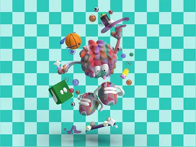 🏀✏️FLUZ HAPPINESS✏️🏀 3d 3d art 3dart character character design digital art skate skateboard
