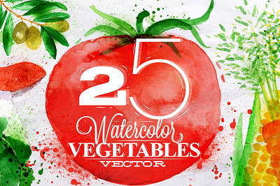 Vegetables Watercolor olives