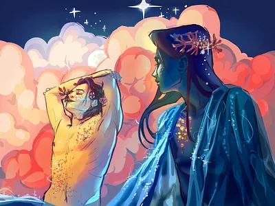 the Sea and the Sand illustration sketch