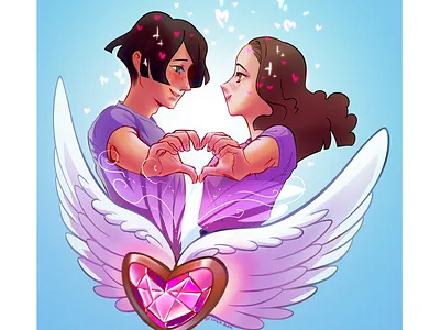 flight of love digital art illustration valentine