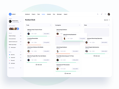 Kanban Desk - Project Management App from IODash UI Kit admin app asana dashboard design desk graphic design jira kanban management product productivity project saas task team to do ui ui kit ux