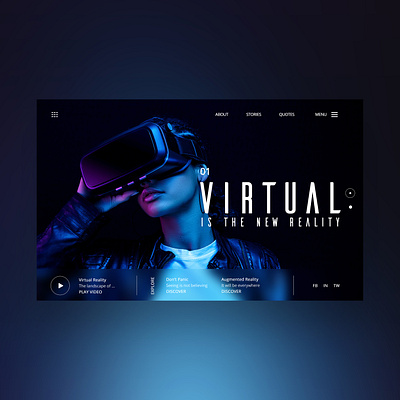 Virtual Is The New Reality Ui Design Concept design graphic design illustration interface design logo photography ui ui design ux ux design virtual reality vr web design