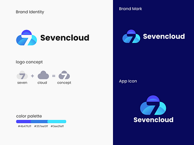 Cloud + Seven branding cloud creativelogo design graphic design logo logoconcept modern seven simple