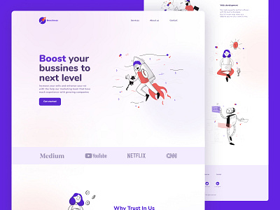 Boostness design landing page ui ux web design