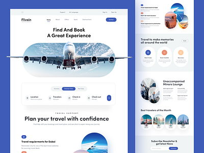 Flight Booking Web Design agency dark ui design digital homepage interface landing landing page landing page design landingpage orix sajon ui ui kit uiux ux web design website website design