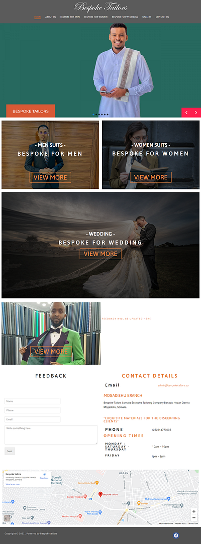 Bespoke Tailors Website designed for Somalia client bespoketailors branding design illustration logo somalia ui website design wordpress website