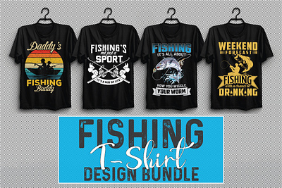 Fishing T-shirt Design Bundle Vol-2 3d animation branding design graphic design illustration logo motion graphics ui vector