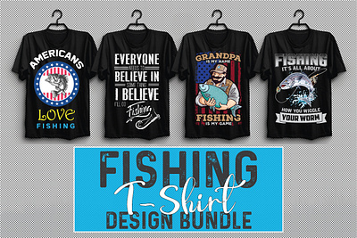 Fishing T-shirt Design Bundle Vol-1 3d animation branding design graphic design illustration logo motion graphics ui vector