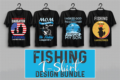 Fishing T-shirt Design Bundle Vol-3 3d animation branding design graphic design illustration logo motion graphics ui vector