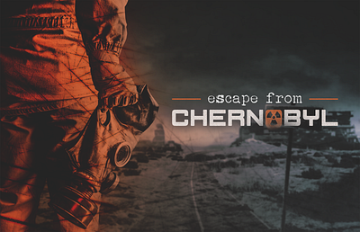 Escape from Chernobyl photomontage atom chernobyl czech design escape escape from chernobyl escape game escape hradubice game gas mask logo photo photo manipulation photomontage photoshop radiation run survivor wasteland zone