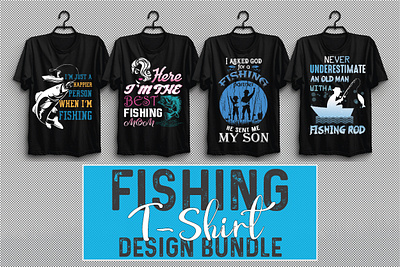 Fishing T-shirt Design Bundle Vol-4 3d animation branding design graphic design illustration logo motion graphics ui vector