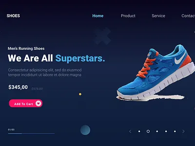 Shoes Landing Page animation design graphic design logo ui uidesign ux web website