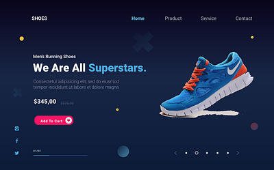 Shoes Landing Page animation design graphic design logo ui uidesign ux web website