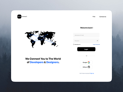 DevsConnect design figma login login page minimal sign in ui ux web website