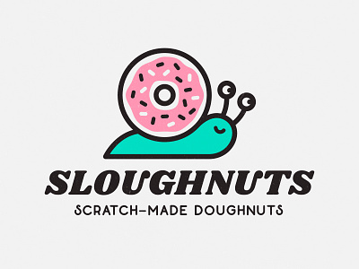 Sloughnuts adorable austin bakery beverage logo brand designer coffee shop cute logo doughnuts food logo hand made hospitality logo logo logo design logo designer made from scratch nashville restaurant logo snail sprinkles weekly logo challenge