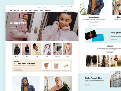 Primark - UX UI Desktop clothing components fashion homepage ui ux web website