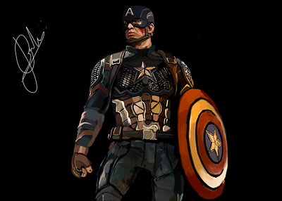 Digital painting of captain America avengers captainamerica design digitalart digitalpotrait fanart firstavenger marvel photoshop