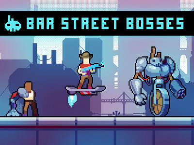 Street Bosses Pixel Art 2d asset assets boss bosses cyber cyber punk cyberpunk enemie enemy enimies enimy pixel pixelart pixelated sprites