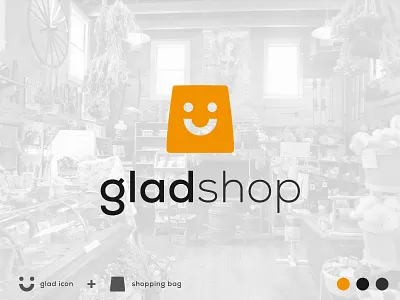glad shop logo || modern minimal logo design for shop or store all animation best logo design branding design ecommerce logo graphic design illustration logo logo design minimal logo mobile print product design rony saha rronysaha shop logo shopping logo design typography vector