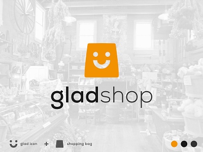 glad shop logo || modern minimal logo design for shop or store all animation best logo design branding design ecommerce logo graphic design illustration logo logo design minimal logo mobile print product design rony saha rronysaha shop logo shopping logo design typography vector