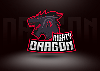 Mighty Dragon E-Sports Logo Design 3d logo background banner e sports logo flyer illustrator landing page logo mockup slider social media template ui vector website