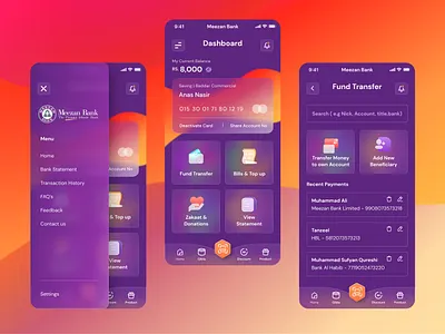 Meezan Bank - Mobile App Redesign bank banking creditcard debitcard illustration mobileapp ui ux