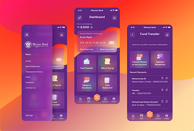 Meezan Bank - Mobile App Redesign bank banking creditcard debitcard illustration mobileapp ui ux