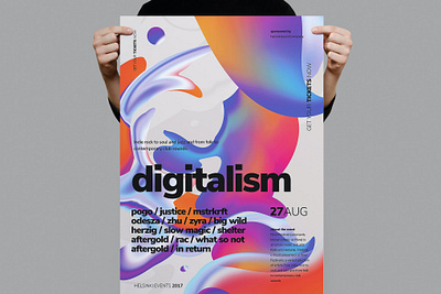 Digitalistm Poster / Flyer catalog clean design digitalistm digitalistm poster dj electronic events flyer gradient hipster illustration indesign magazine musik nightclub poster print printable template