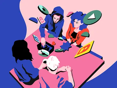 Making Research More Collaborative blackbox collaboration data data visualization data viz design editorial editorial illustration illustration music office research spotify team ux vector