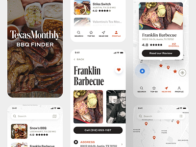 Texas Monthly BBQ Finder App app bbq iphone mobile product texas ui