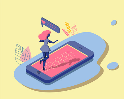 Hopscotch illustration ui ux vector