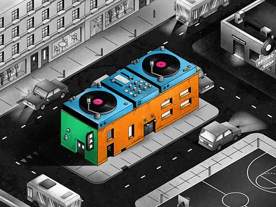 Colourful Nightlife club colors design dj gradients graphic design illustration isometric nightlife textures vector