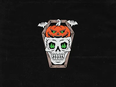 Halloween skull apparel design branding coffin death design distressed graphic design grave halloween halloween illustration handdrawn illustration shirt design skeleton skull skull illustration vector