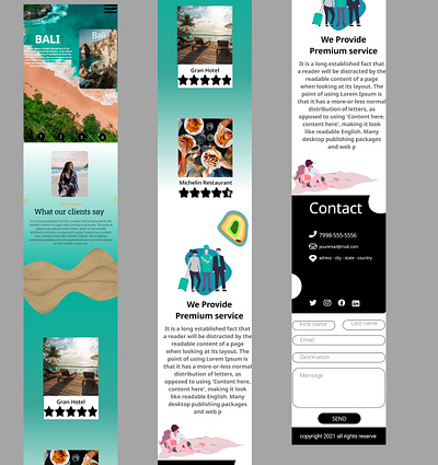 Travel Agency Website - Mobile part 2 branding design front end graphic design ideas landing page responsive travel travel agency ui ux