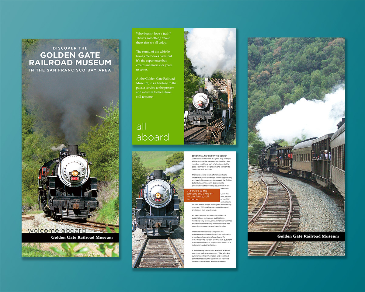 Golden Gate Railroad Museum Guidebook branding copywriting design graphic design marketing museum non profit photographer print design railroad