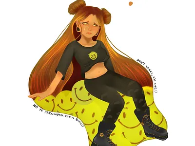 Don't worry I'm fine :c aesthethic art arte design digit digitalart girl ill illustration oc originalcharacter sketchbookpro