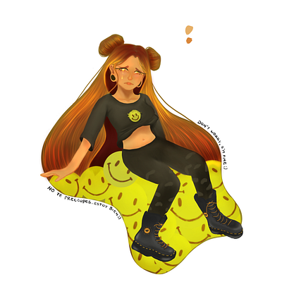 Don't worry I'm fine :c aesthethic art arte design digit digitalart girl ill illustration oc originalcharacter sketchbookpro