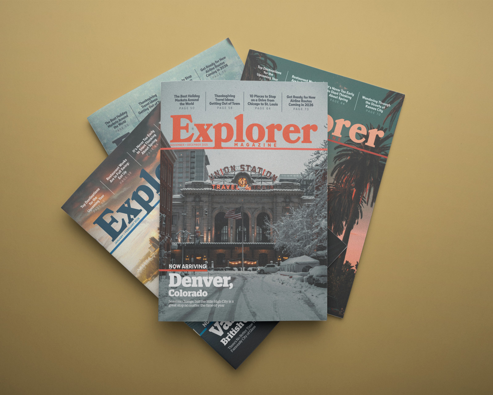 Explorer Magazine advertising design graphic design layout design magazine marketing print design travel